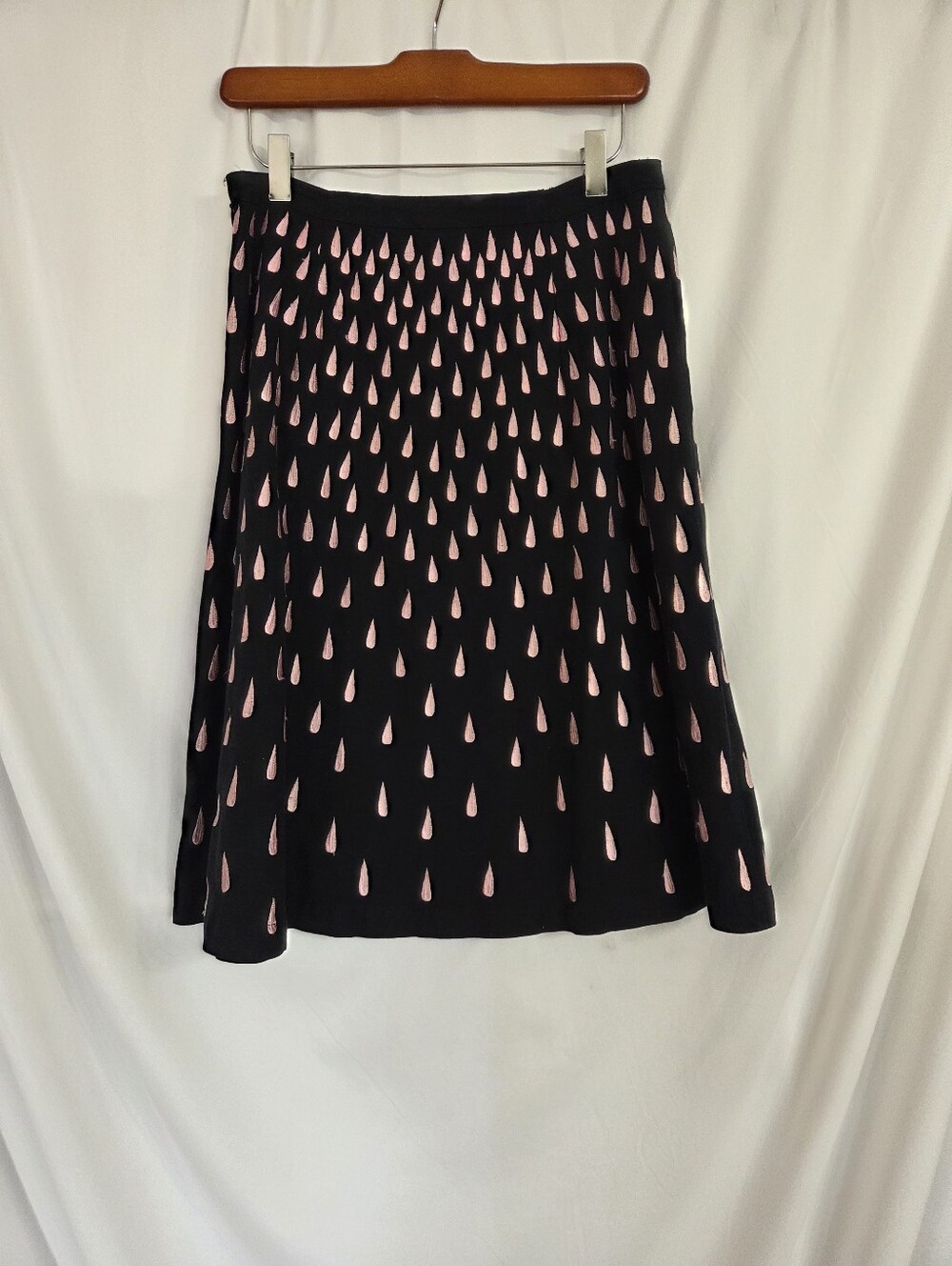 Snak Black With Pink Embroidery Full skirt Size 12